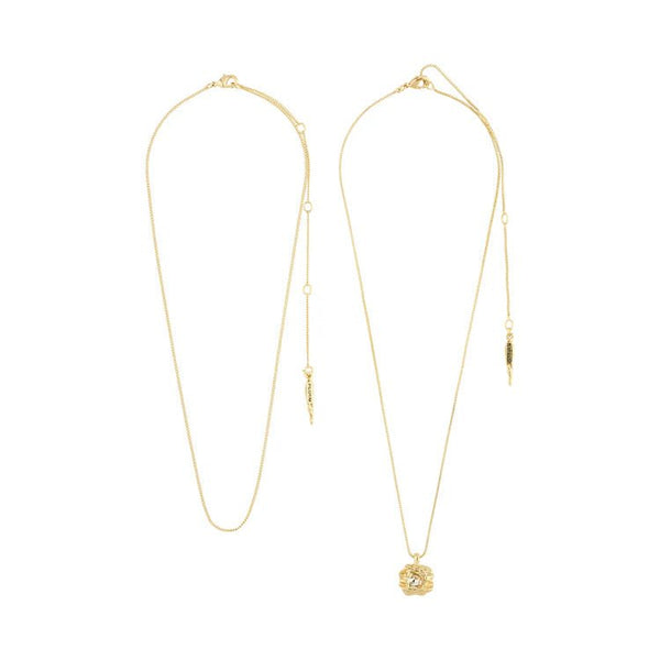 Trendjuwelier Bemelmans - Pilgrim Feel Necklace 2 - in - 1 Set Goldplated