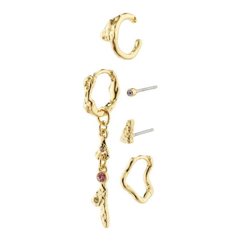 Trendjuwelier Bemelmans - Pilgrim Irene Earrings & Cuff 5 - in - 1 Set Goldplated