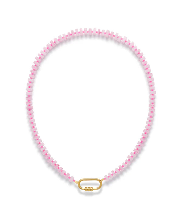 Le Veer Riviera Pink Necklace Goldplated