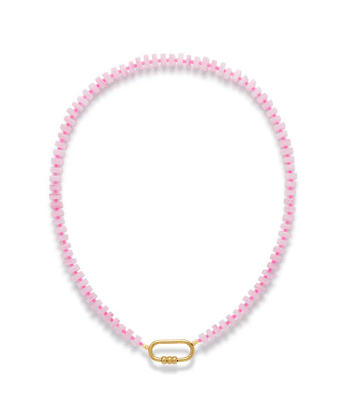 Le Veer Riviera Pink Necklace Goldplated