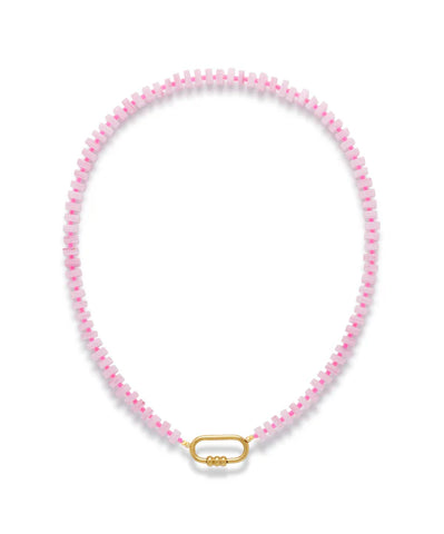 Le Veer Riviera Pink Necklace Goldplated
