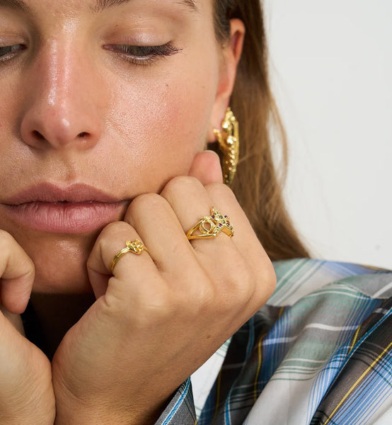 Anna+Nina Show Cat Ring Goldplated