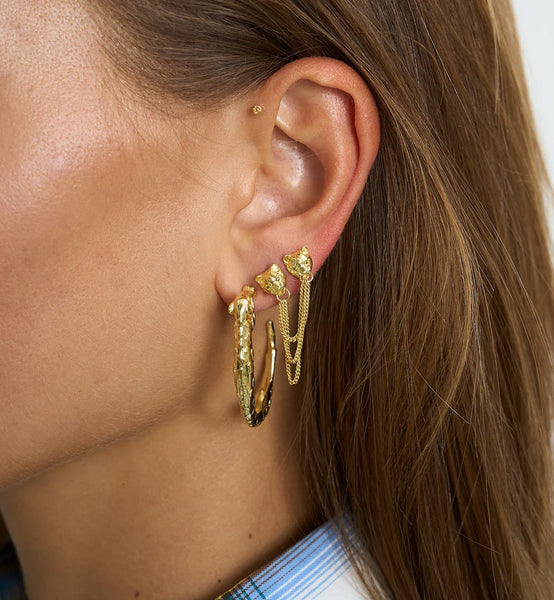 Anna+Nina Single Show Cat Chain Stud Goldplated