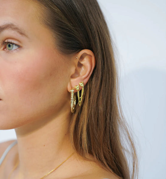 Anna+Nina Single Show Cat Chain Stud Goldplated