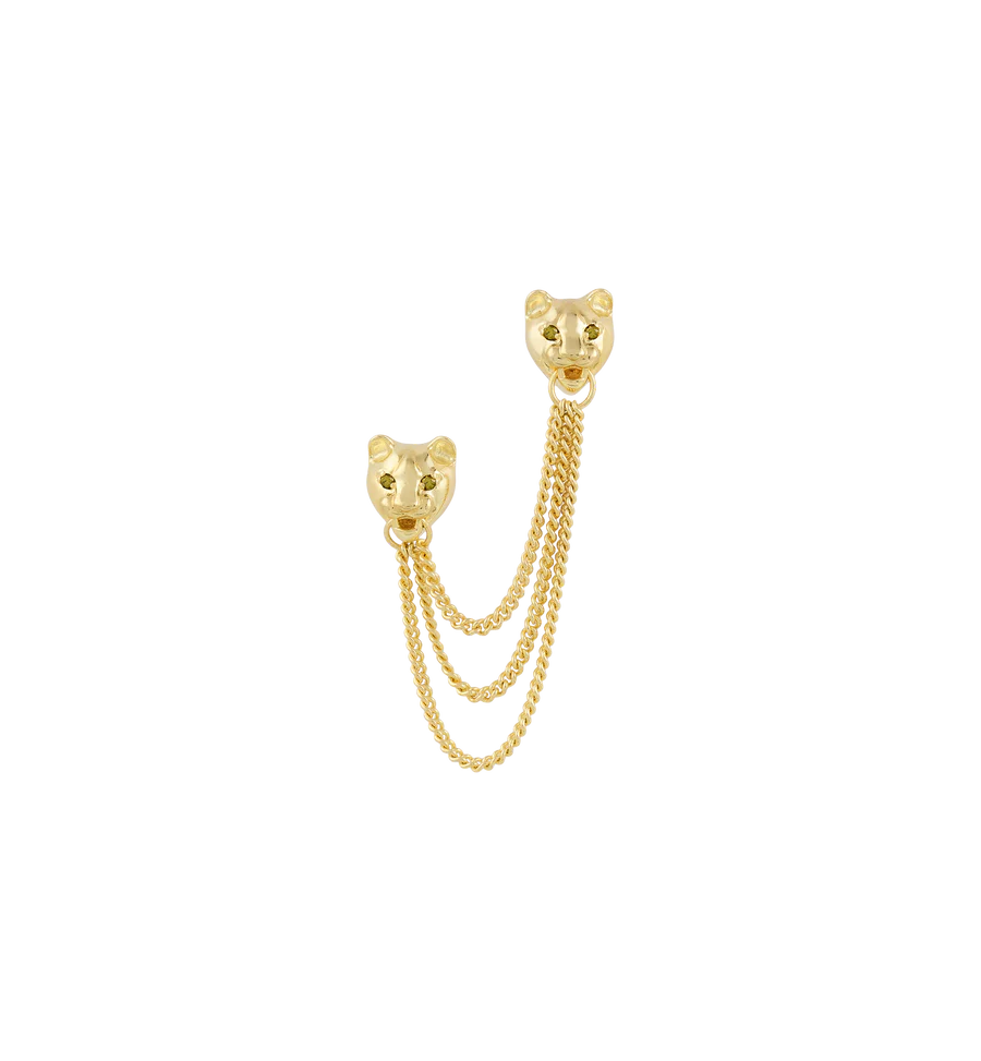 Anna+Nina Single Show Cat Chain Stud Goldplated