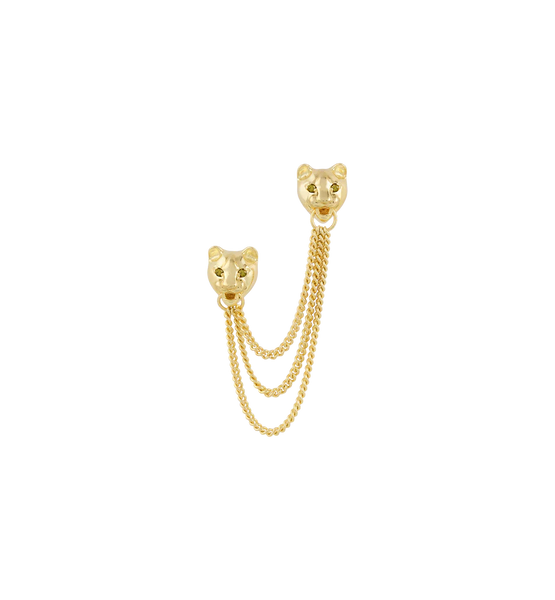 Anna+Nina Single Show Cat Chain Stud Goldplated