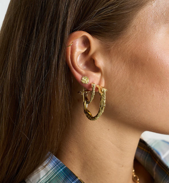 Anna+Nina Big Wild Arc Hoop Earrings Goldplated