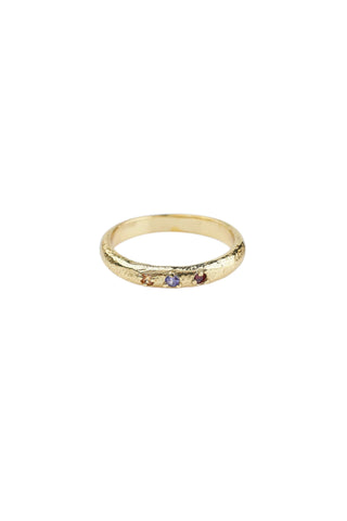 Trendjuwelier Bemelmans - Xzota Hammered Multi Stone Ring Gold