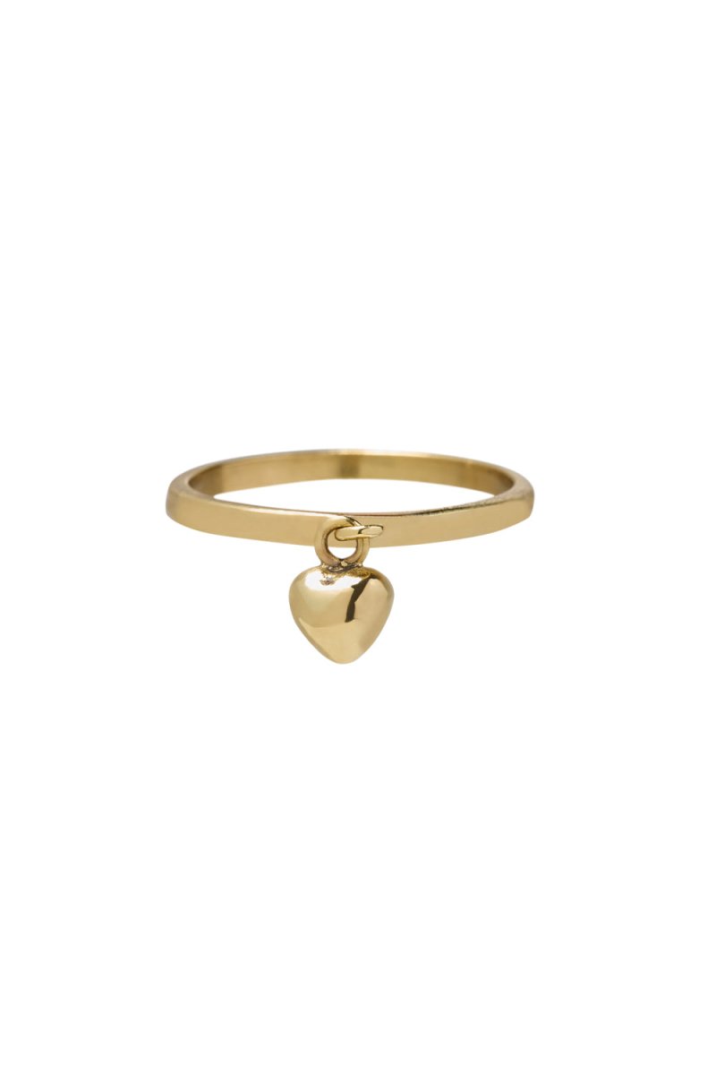 Trendjuwelier Bemelmans - Xzota Hammered Ring With Heart Pendant Gold