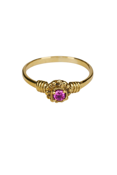 Trendjuwelier Bemelmans - Xzota Purple Flower Ring Gold