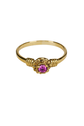 Trendjuwelier Bemelmans - Xzota Purple Flower Ring Gold