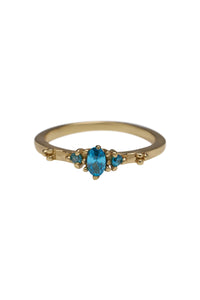 Trendjuwelier Bemelmans - Xzota Tiny Multi Dot Blue Zircon Ring Gold