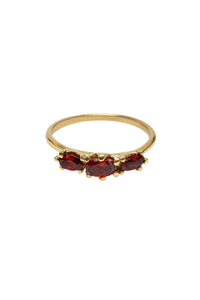 Trendjuwelier Bemelmans - Xzota Triple Garnet Stone Ring Gold