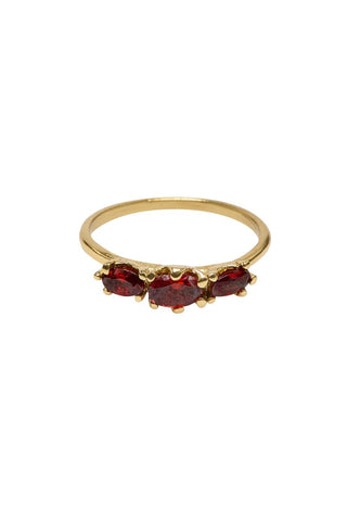 Trendjuwelier Bemelmans - Xzota Triple Garnet Stone Ring Gold