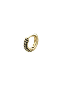 Trendjuwelier Bemelmans - 2 The Moon ‘N Back Black Stones Earring Gold