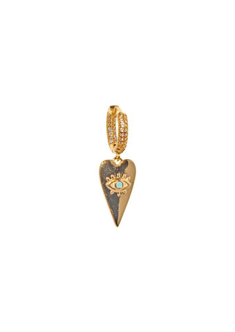 Trendjuwelier Bemelmans - 2 The Moon ‘N Back Blue Stone Heart Earring Gold