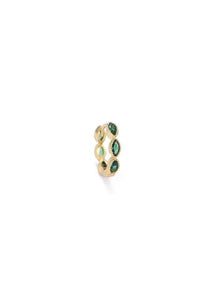 Trendjuwelier Bemelmans - 2 The Moon ‘N Back Golden Green Diamond Shape Ring