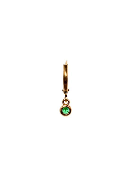 Trendjuwelier Bemelmans - 2 The Moon ‘N Back Green Stone Earring Gold