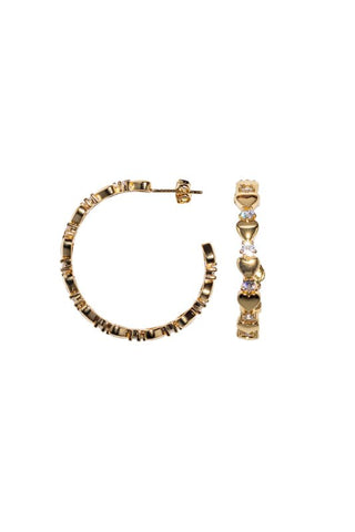 Trendjuwelier Bemelmans - 2 The Moon ‘N Back Heart Stones Hoops Gold