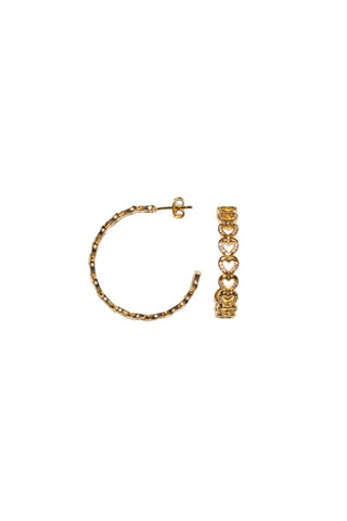Trendjuwelier Bemelmans - 2 The Moon ‘N Back Open Heart Hoops Gold