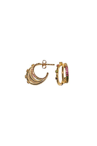 Trendjuwelier Bemelmans - 2 The Moon ‘N Back Triple Ring Color Hoops Gold