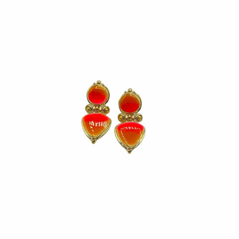 Gas Bijoux Acolorado Earrings Orange Goud | Trendjuwelier Bemelmans.