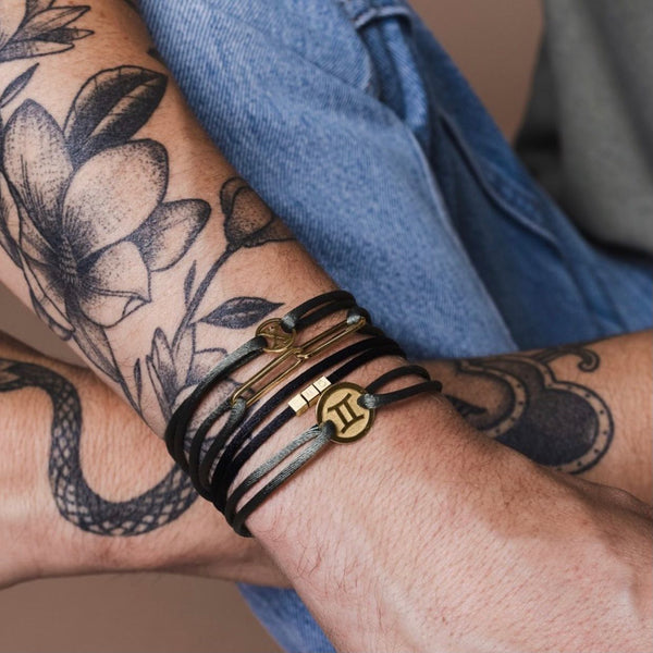Mr. Franky Iconic Bracelet Double Open Circle Cord With Engraving Men | Trendjuwelier Bemelmans.
