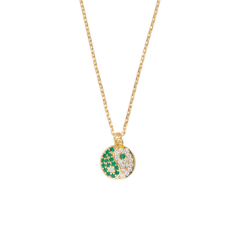 Trendjuwelier Bemelmans - A New Day Amsterdan Yin Yang Necklace Green Gold