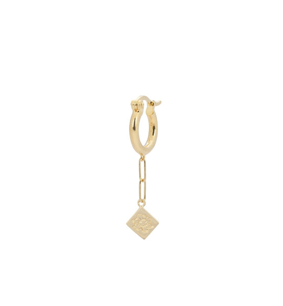 Trendjuwelier Bemelmans - Anna Nina Dangling Treasure Hoop Earrings Silver Goldplated