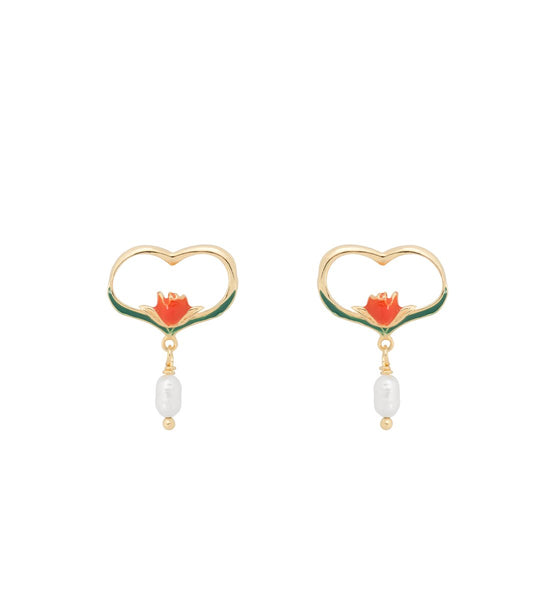 Trendjuwelier Bemelmans - Anna Nina Mystical Flower Stud Earrings Silver Goldplated