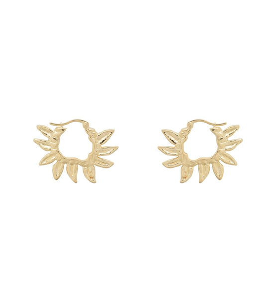 Trendjuwelier Bemelmans - Anna Nina Sunflower Petals Hoop Earrings Brass Goldplated
