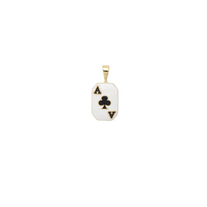 Anna+Nina Ace Of Clubs Necklace Charm Silver Goldplated | Trendjuwelier Bemelmans.