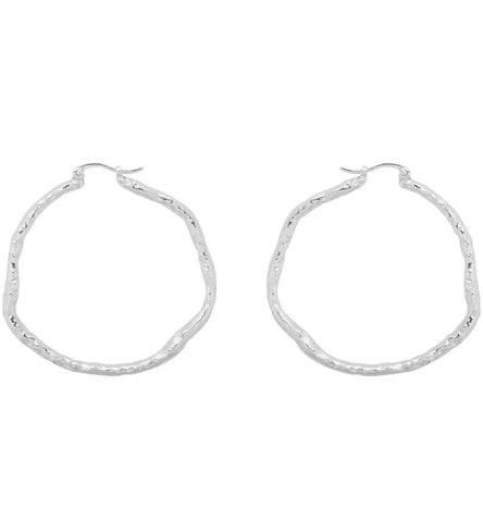 Trendjuwelier Bemelmans - Anna+Nina Large Organic Hoop Earrings Brass Silverplated