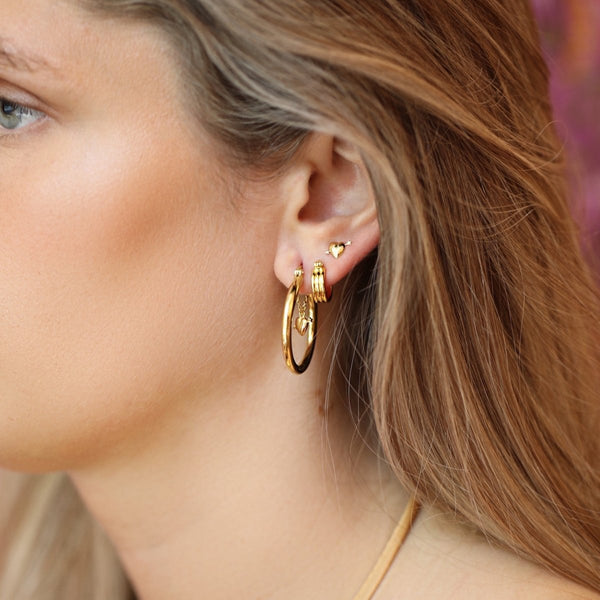 Trendjuwelier Bemelmans - Anna+Nina Love Story Hoop Earrings Goldplated