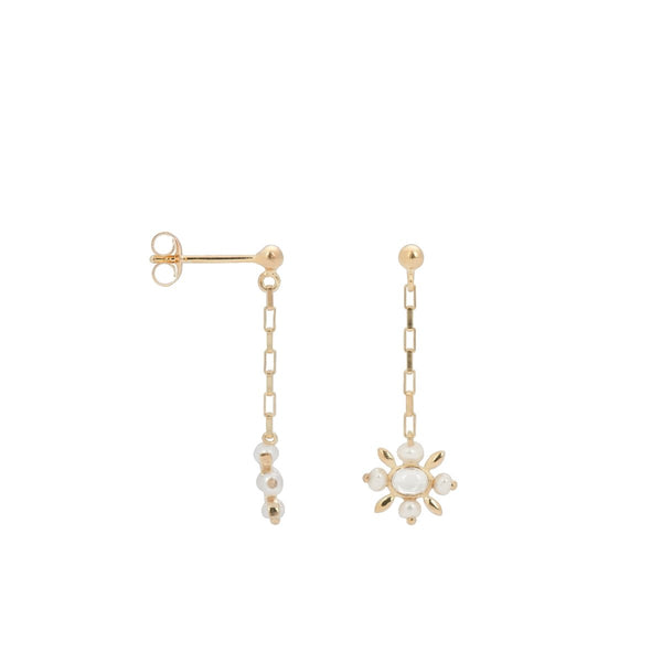 Trendjuwelier Bemelmans - Anna+Nina Single Antique Soul Stud chain Earring Goldplated