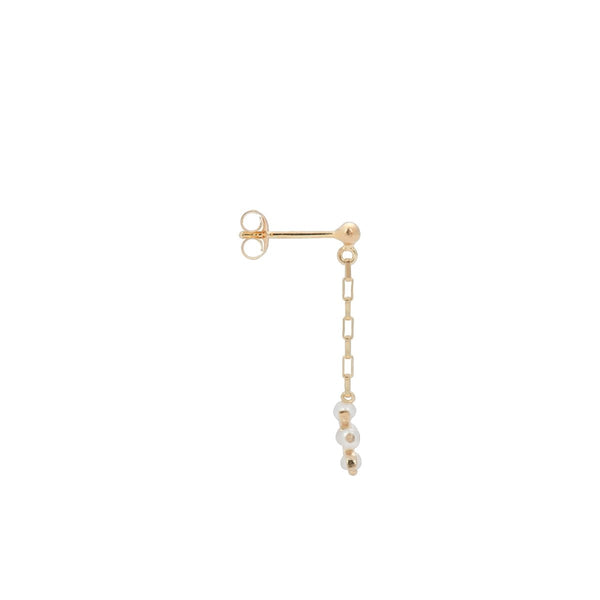 Trendjuwelier Bemelmans - Anna+Nina Single Antique Soul Stud chain Earring Goldplated