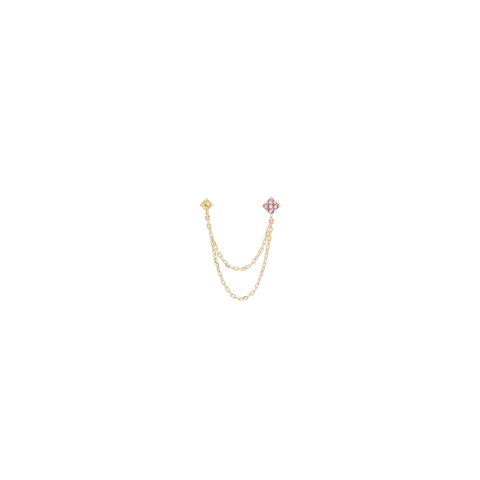 Trendjuwelier Bemelmans - Anna+Nina Single Gilded Chain Stud Earring 14 Krt Goud