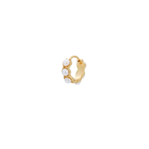 Anna+Nina Single La Perla Ring Earring Goldplated | Trendjuwelier Bemelmans.