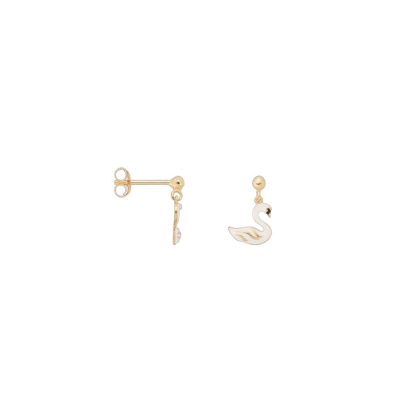 Trendjuwelier Bemelmans - Anna+Nina Single Swan Lake Stud Earring Goldplated