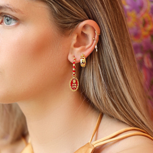 Trendjuwelier Bemelmans - Anna+Nina Sweet Berry Hoop Earrings Goldplated