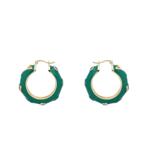 Trendjuwelier Bemelmans - Anna+Nina Sweet Gem Hoop Earrings Goldplated