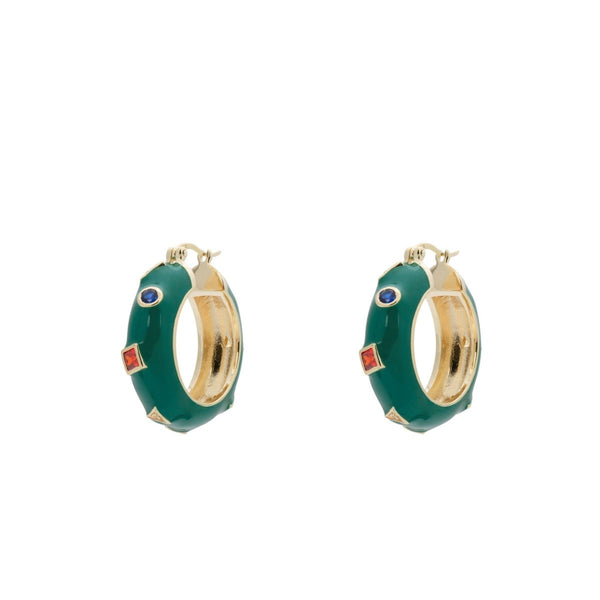 Trendjuwelier Bemelmans - Anna+Nina Sweet Gem Hoop Earrings Goldplated
