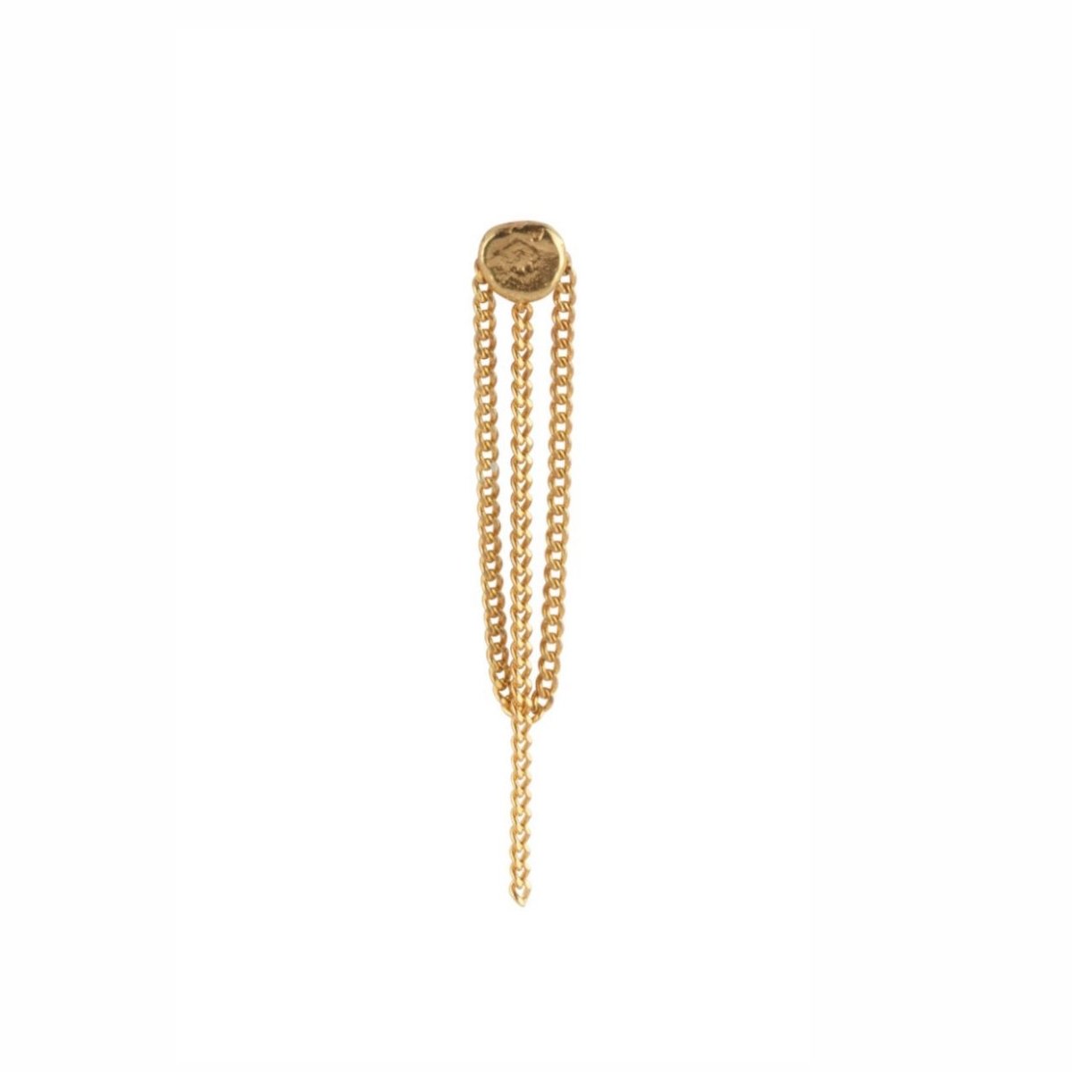 Trendjuwelier Bemelmans - Betty Bogaers Small Coin Stud Chain Earring Gold Plated