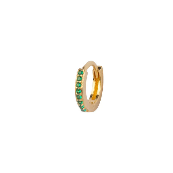 Trendjuwelier Bemelmans - Bobby Rose Jewelry Classic Green Huggie Small Gold