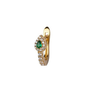 Trendjuwelier Bemelmans - Bobby Rose Jewelry Crystal Green Huggie Gold