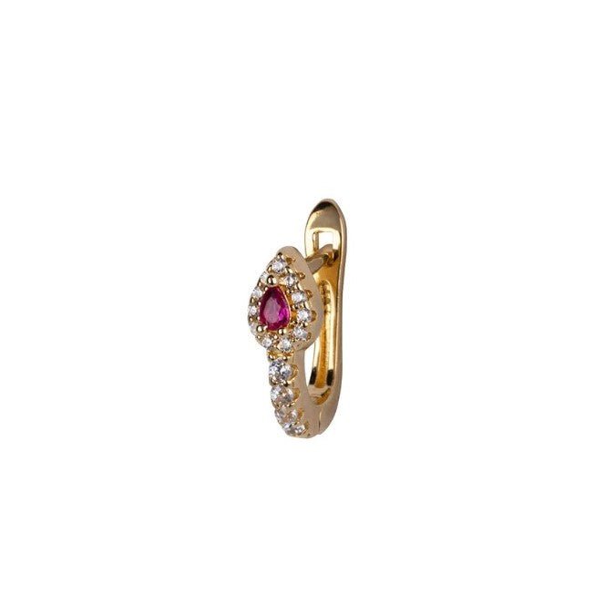 Trendjuwelier Bemelmans - Bobby Rose Jewelry Crystal Pink Huggie Gold