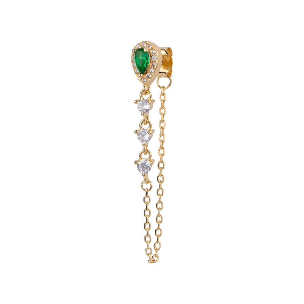 Trendjuwelier Bemelmans - Bobby Rose Jewelry Gemshine Green Earring Gold