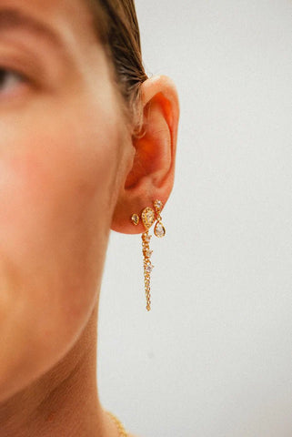 Trendjuwelier Bemelmans - Bobby Rose Jewelry Gemshine White Earring Gold
