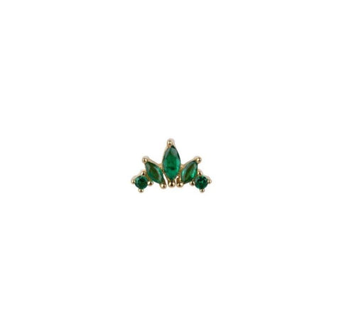 Trendjuwelier Bemelmans - Bobby Rose Jewelry Leaf Stud Green Gold