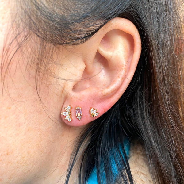 Trendjuwelier Bemelmans - Bobby Rose Jewelry Lila Sparkle Stud Gold